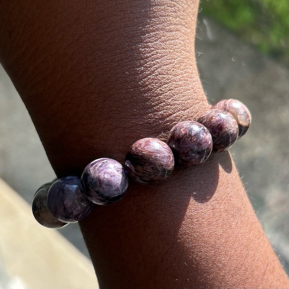 Charoite in Matrix Crystal Bracelet 14mm - Picture 6 of 6